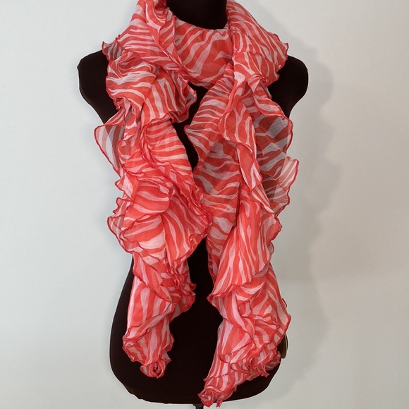 Fornash zebra boa scarf orange Oprah’s Fav - Picture 3 of 14